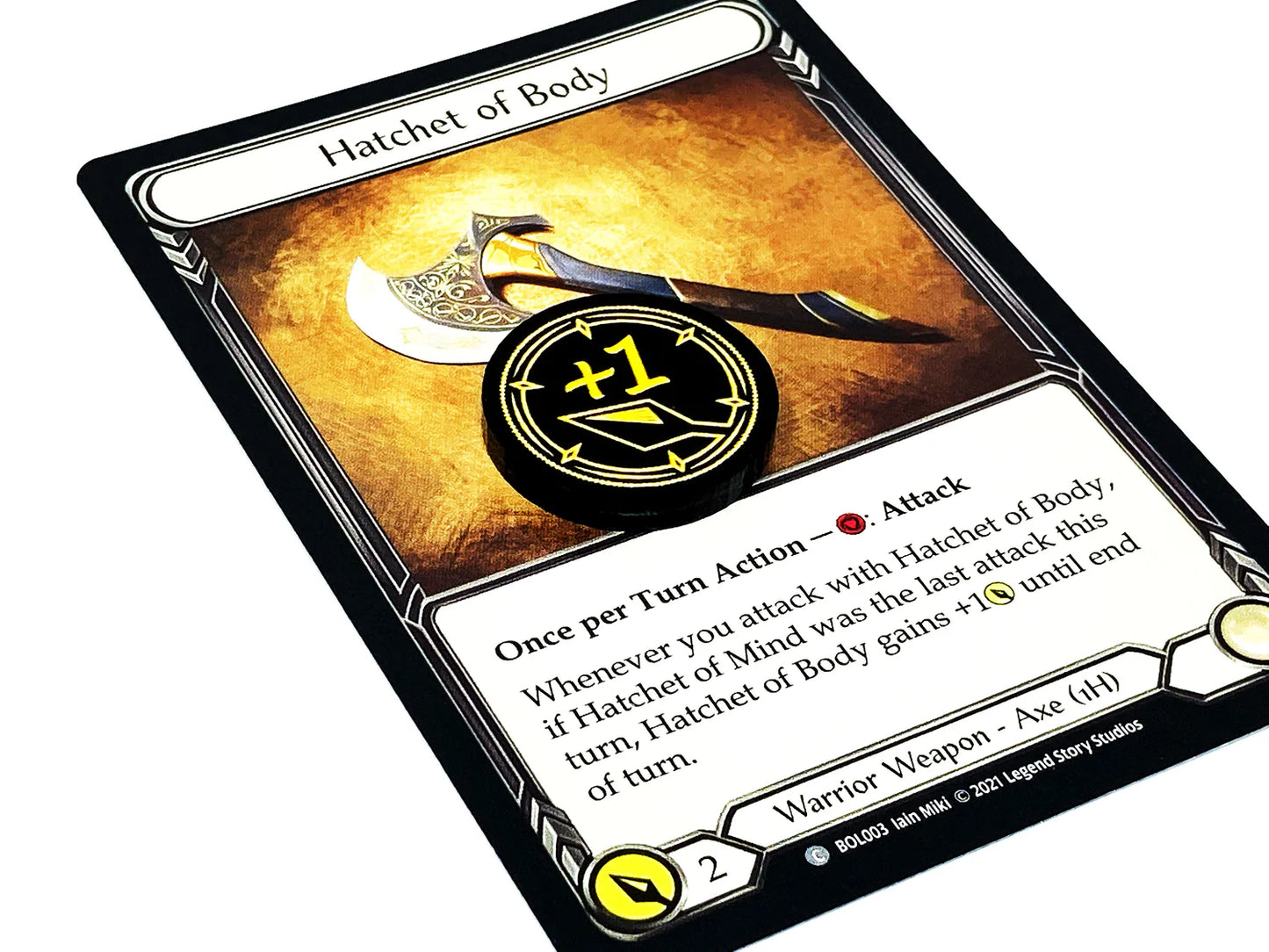 2 X +1/+2 Damage Modifier Tokens (Double Sided) For Flesh And Blood TCG