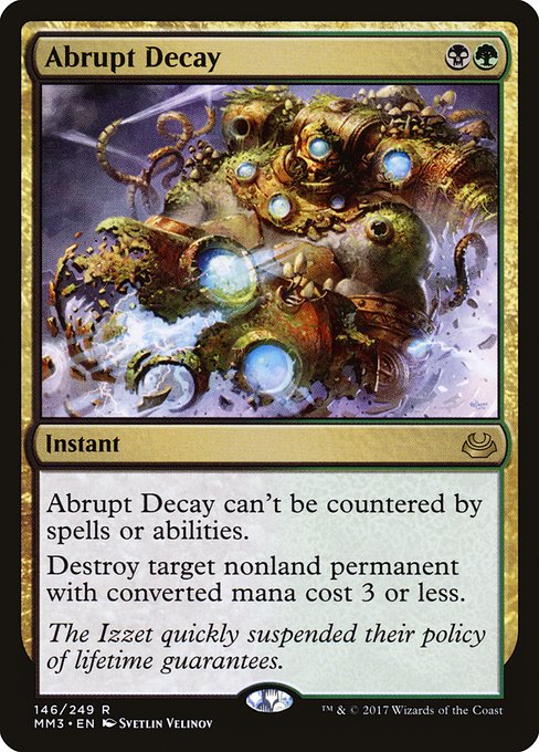 Abrupt Decay